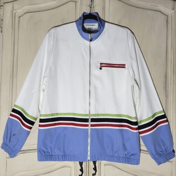 Alfred Dunner Jackets & Blazers - VTG Alfred Dunner Retro Striped Womens Lightweight Windbreaker Track Jacket✨️10